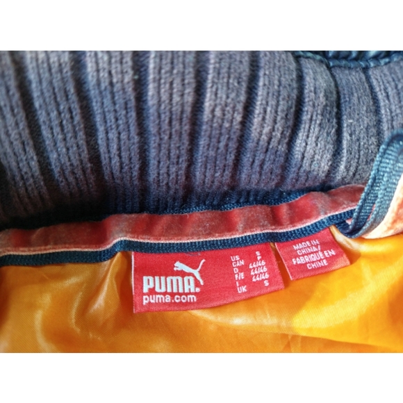 PUMA Super Thick Puffer Blue Red Multi-Pocket High Collar Zip Jacket - Picture 8 of 12